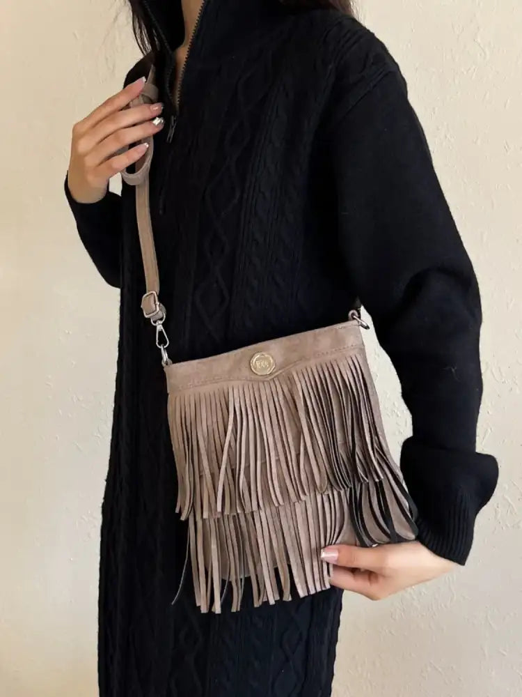 Fringe Adjustable Strap Crossbody Bag