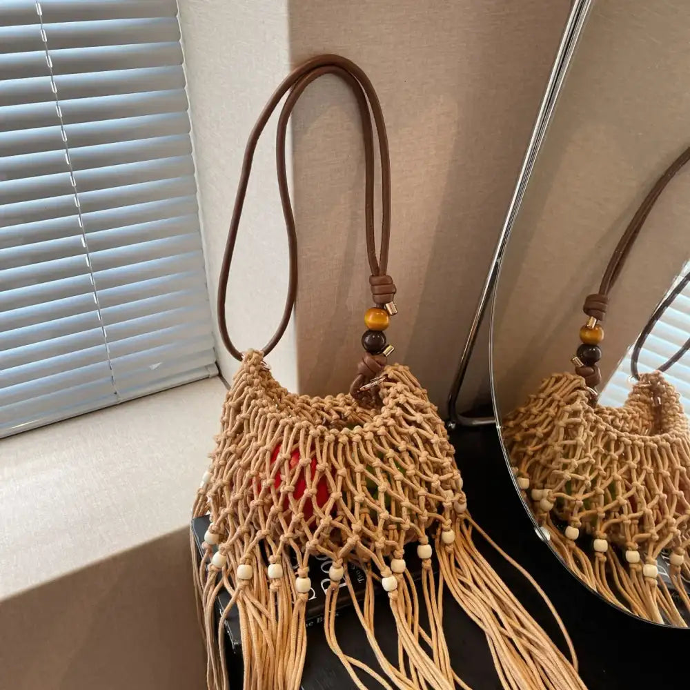 Fringe Net Shoulder Bag