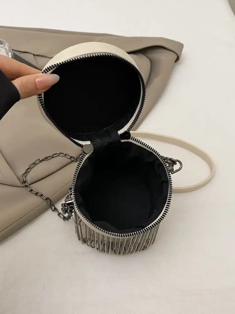 Fringe PU Leather Bucket Bag