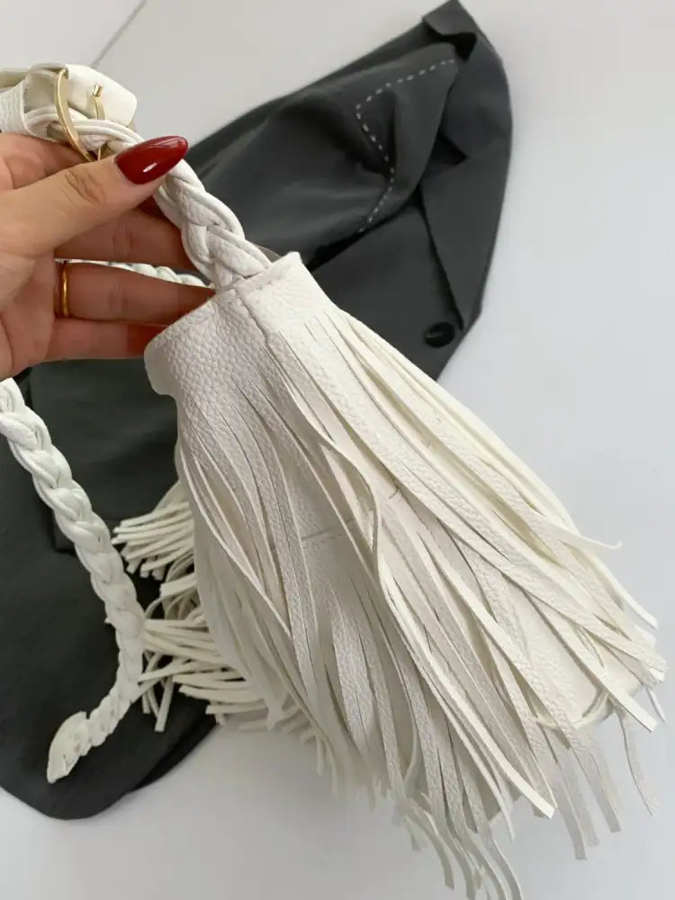 Fringe Solid Color Shoulder Bag