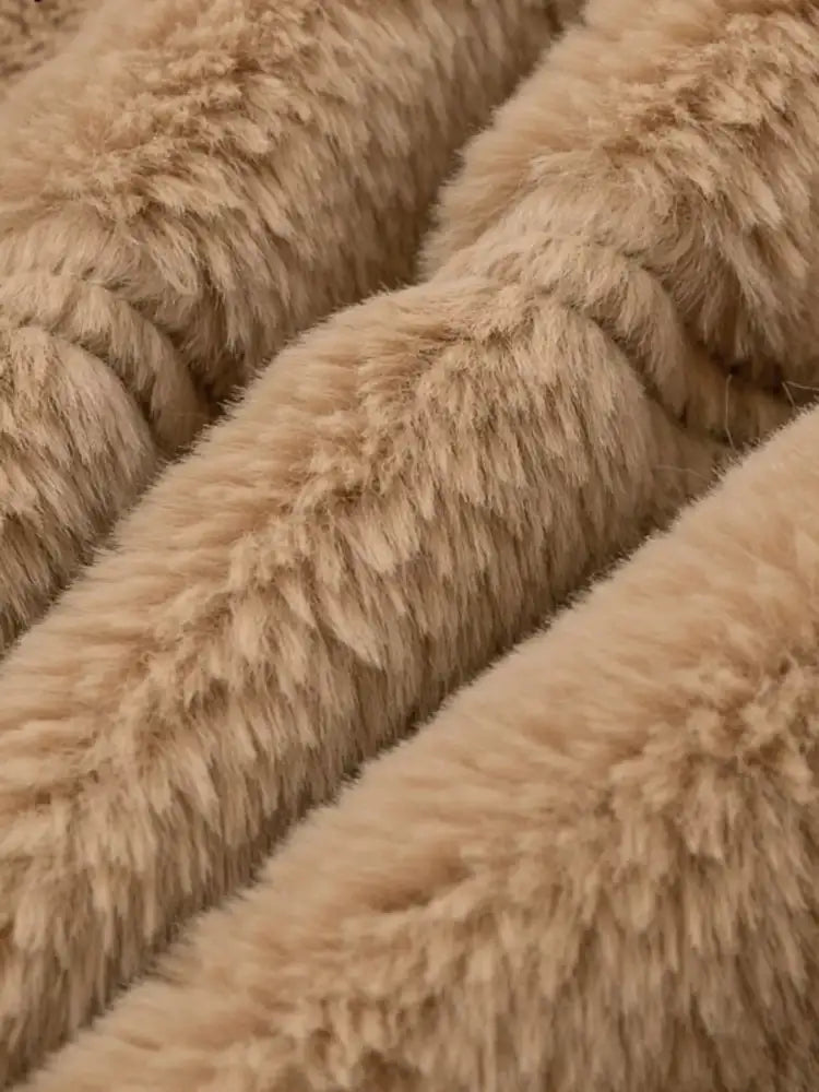 Full Size Faux Fur Cropped Zip-Up Jacket Plus Size