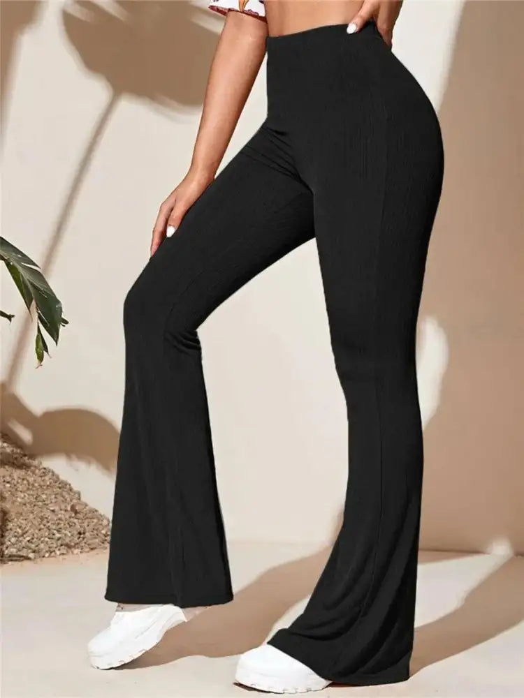 Full Size High-Waist Flare Active Pants Plus