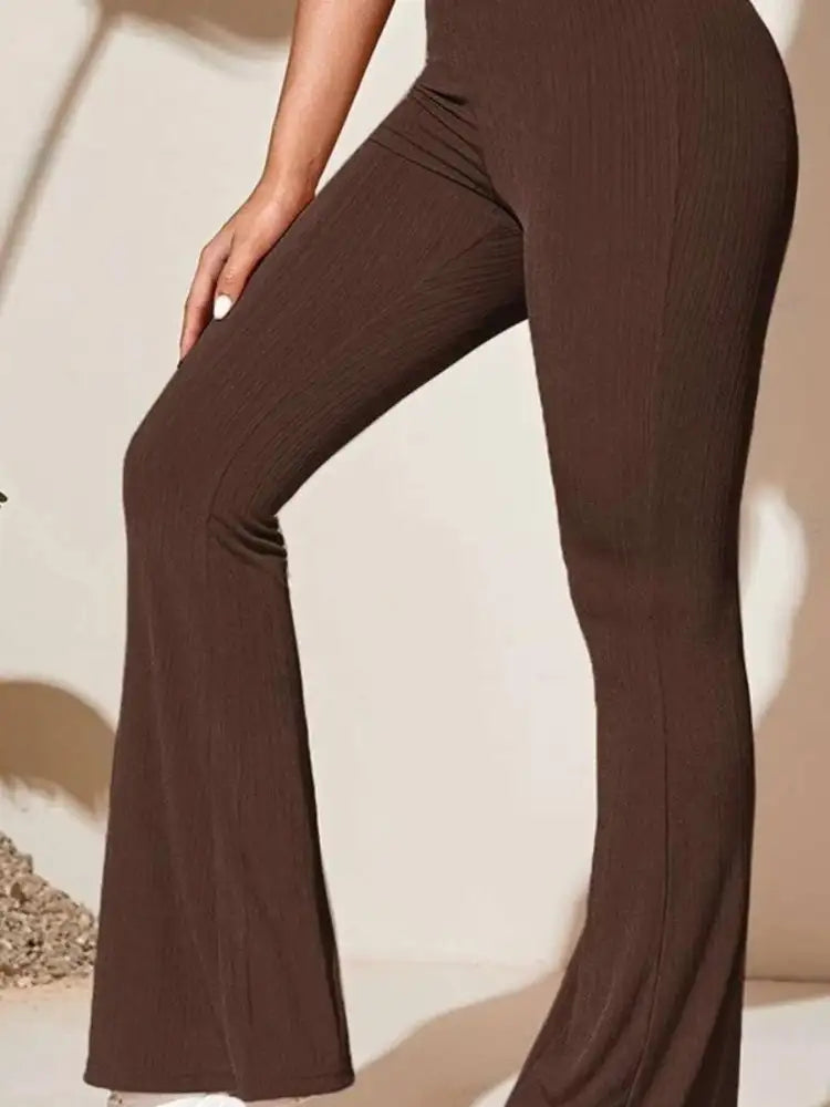 Full Size High-Waist Flare Active Pants Plus