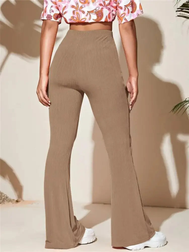 Full Size High-Waist Flare Active Pants Plus