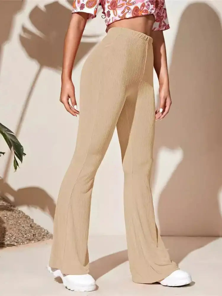 Full Size High-Waist Flare Active Pants Plus
