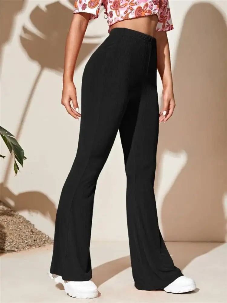 Full Size High-Waist Flare Active Pants Plus
