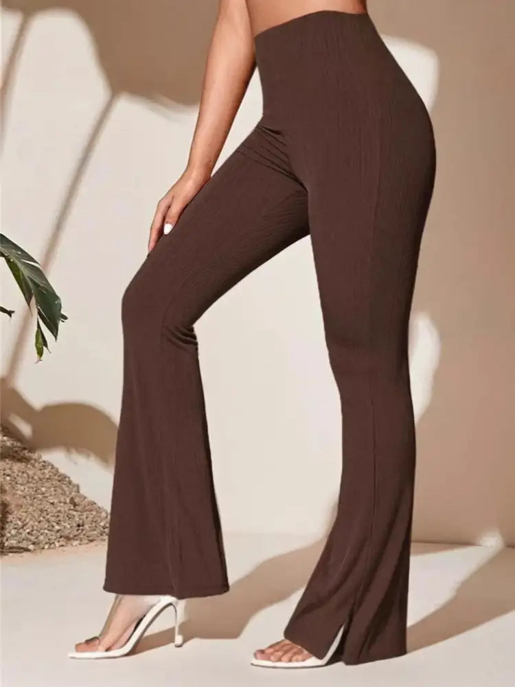 Full Size High-Waist Flare Active Pants Plus