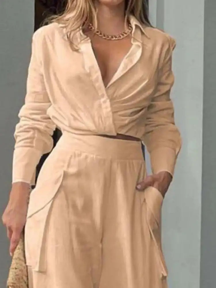 Full Size Long Sleeve Top and Pants Set Plus