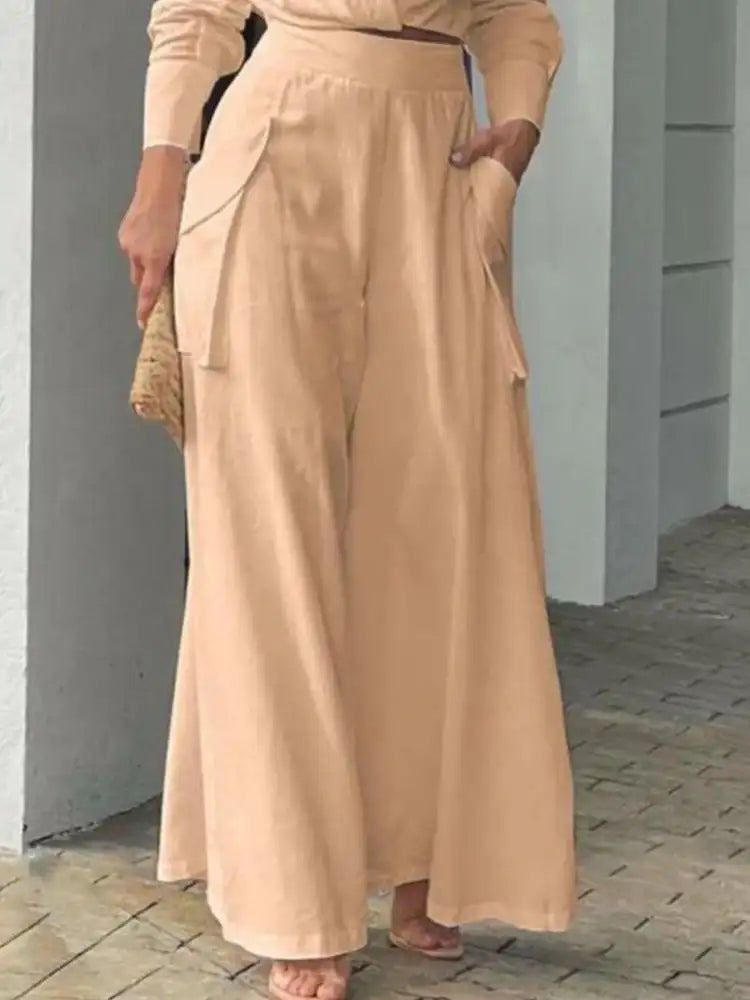 Full Size Long Sleeve Top and Pants Set Plus