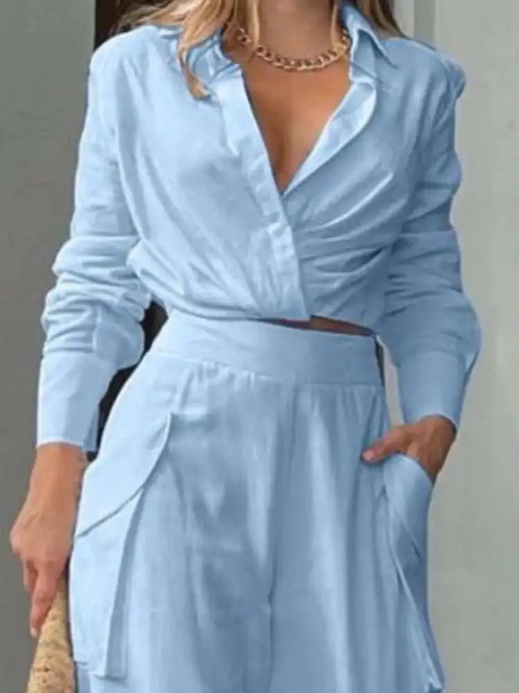 Full Size Long Sleeve Top and Pants Set Plus