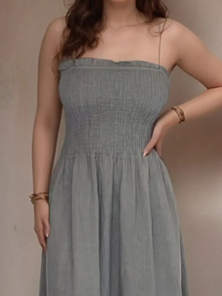 Full Size Smocked Cami Dress and Jacket Set Plus