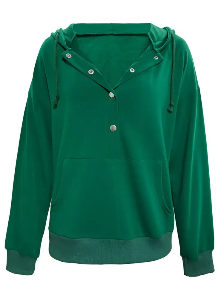 Full Size Snap-Down Hoodie with Kangaroo Pocket Plus