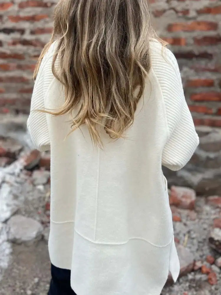 Full Size Texture Knit Longline Coat Plus Size