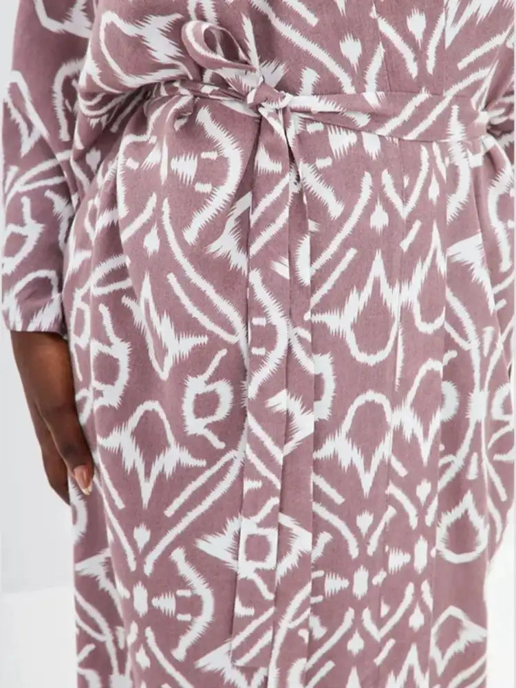 Geometric Print Surplice Beach Cover Up Dress