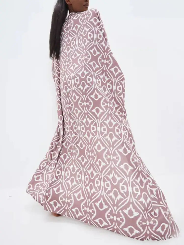 Geometric Print Surplice Beach Cover Up Dress