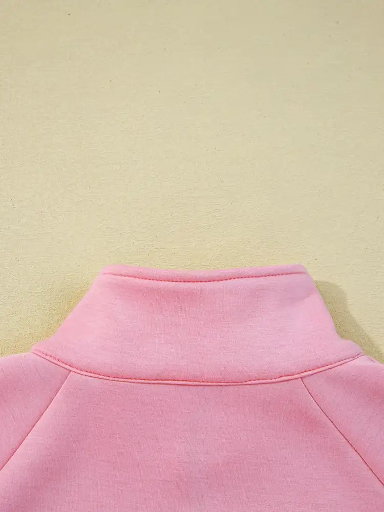 Half Zip Long Sleeve Top and Mini Skirt 2pcs Outfit