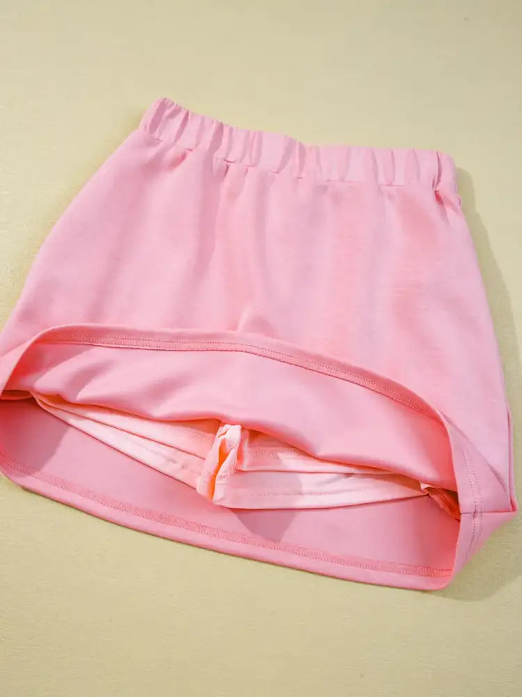 Half Zip Long Sleeve Top and Mini Skirt 2pcs Outfit