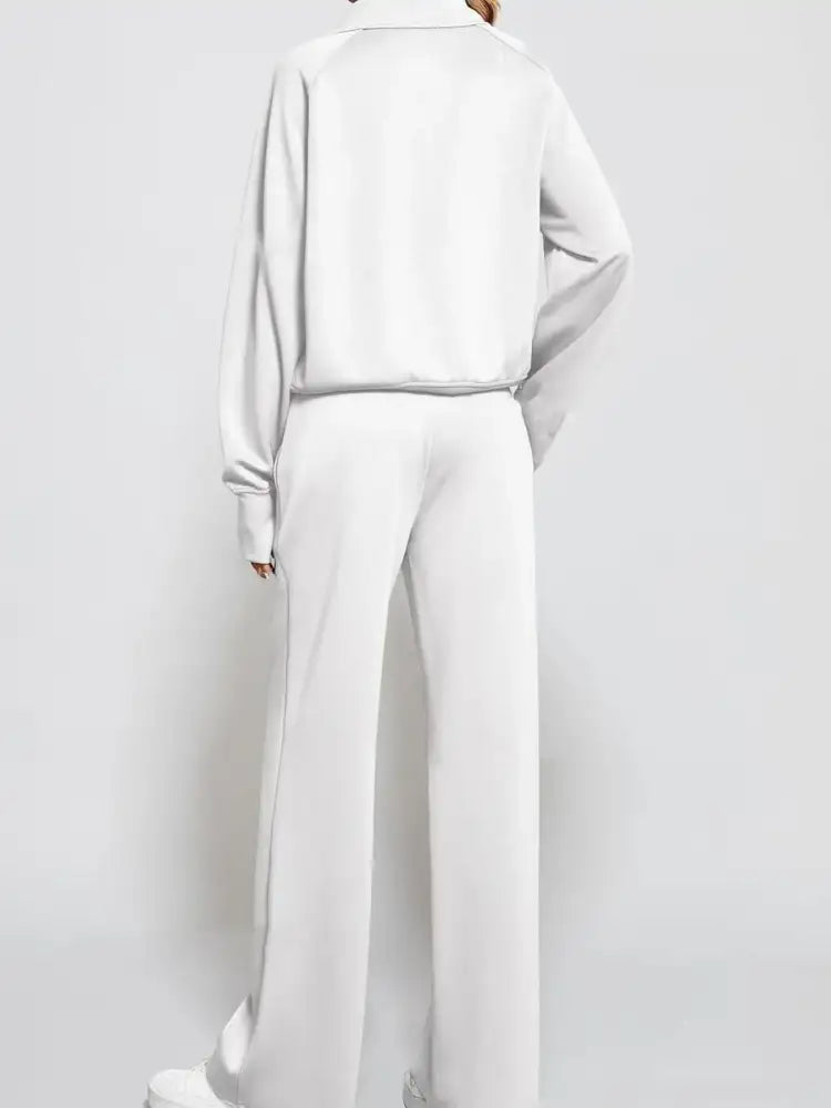 Half Zip Long Sleeve Top and Pants Set