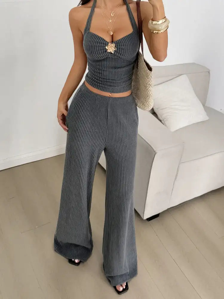 Halter Neck Cami and Pants Set
