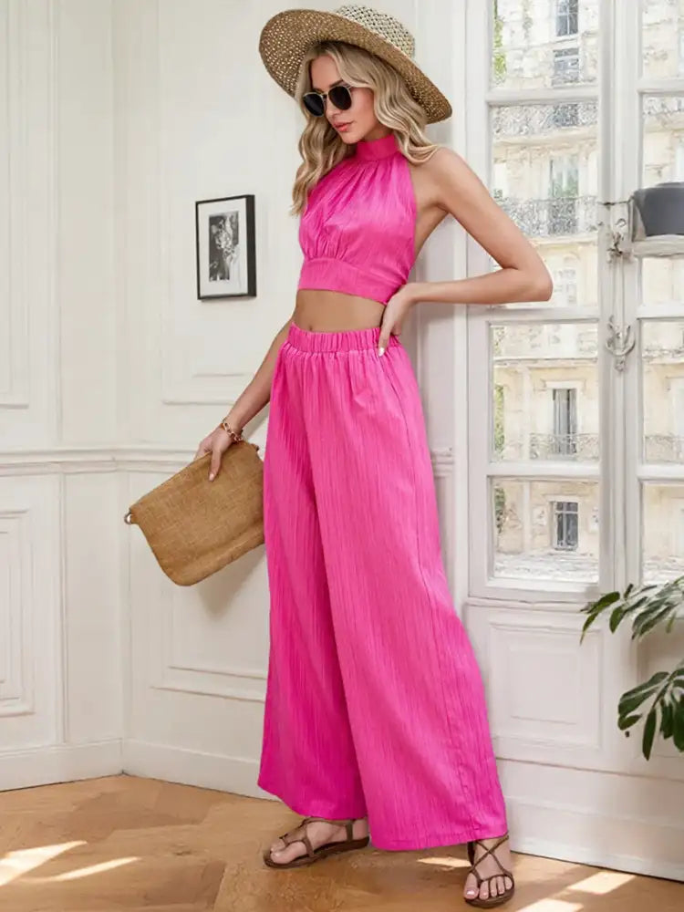 Halter Neck Cami and Pants Set