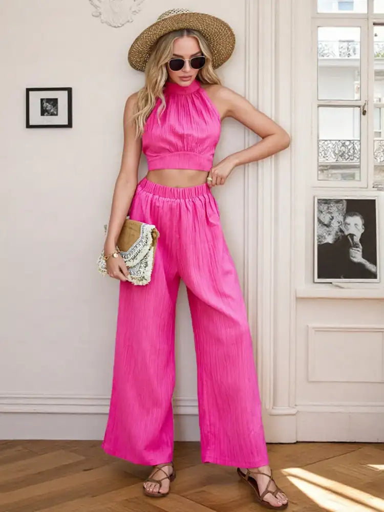 Halter Neck Cami and Pants Set