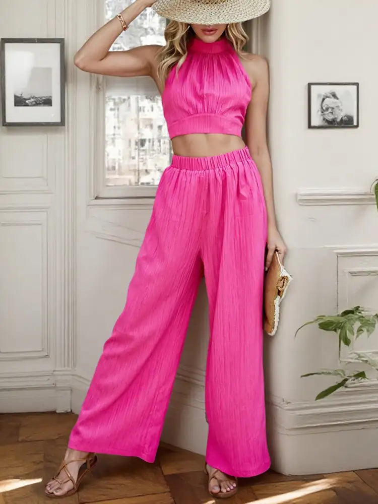 Halter Neck Cami and Pants Set
