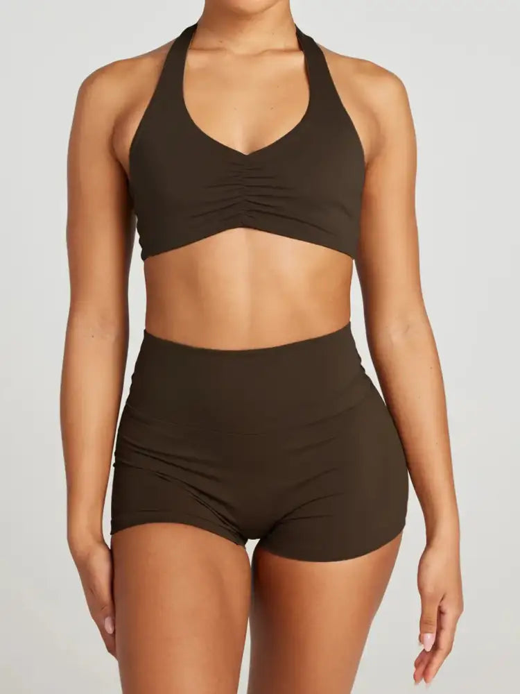 Halter Neck Cami and Shorts Active Set