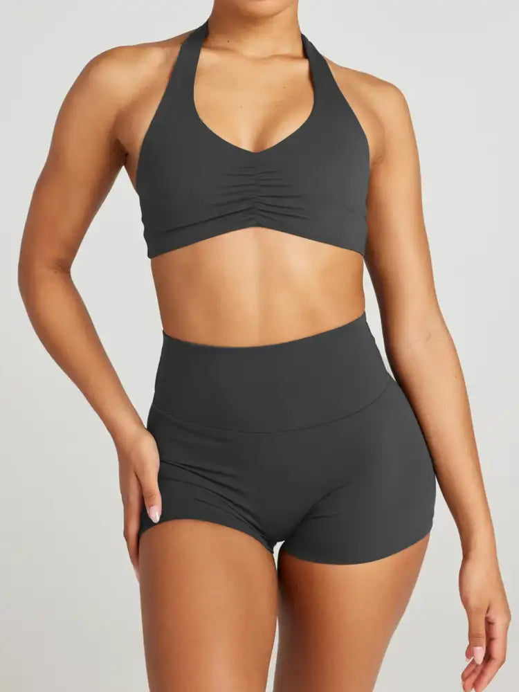 Halter Neck Cami and Shorts Active Set