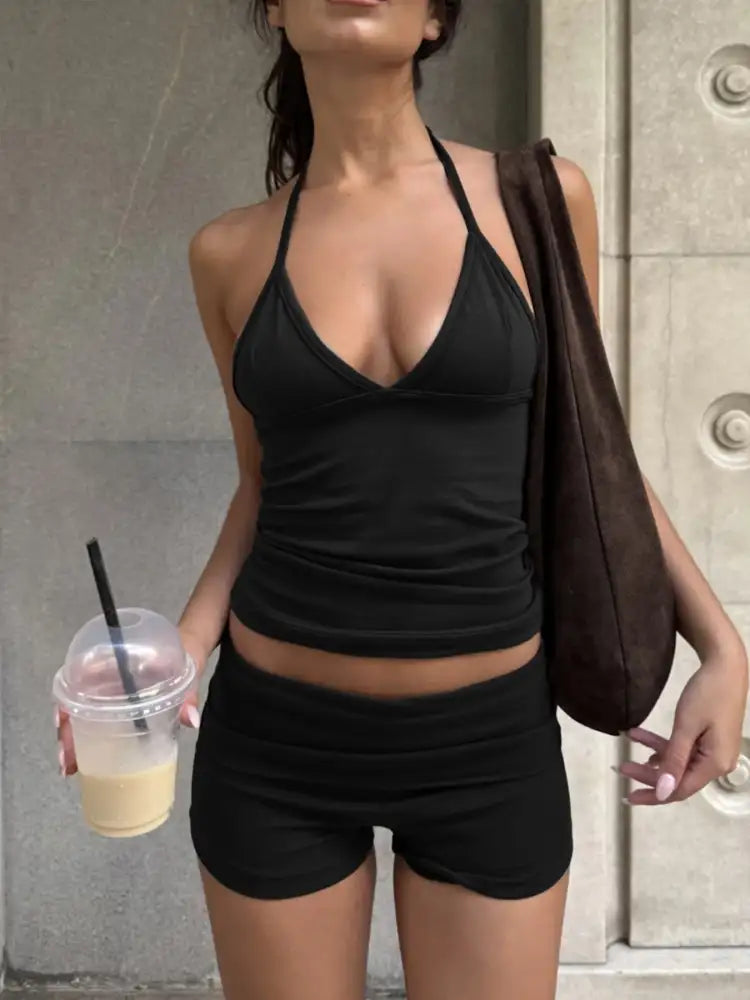 Halter Neck Cami and Shorts Set