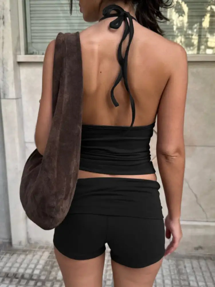 Halter Neck Cami and Shorts Set