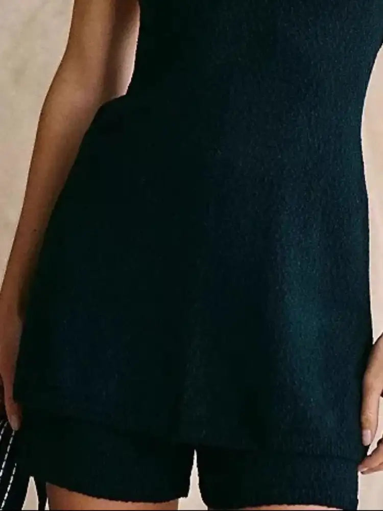 Halter Neck Cami and Shorts Sweater Set