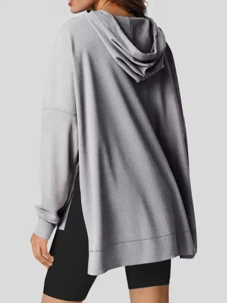 High-Low Hoodie with Kangaroo Pocket