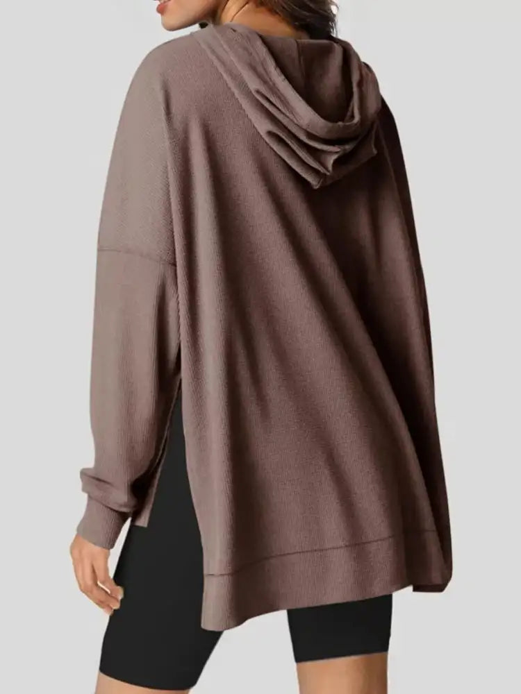 High-Low Hoodie with Kangaroo Pocket