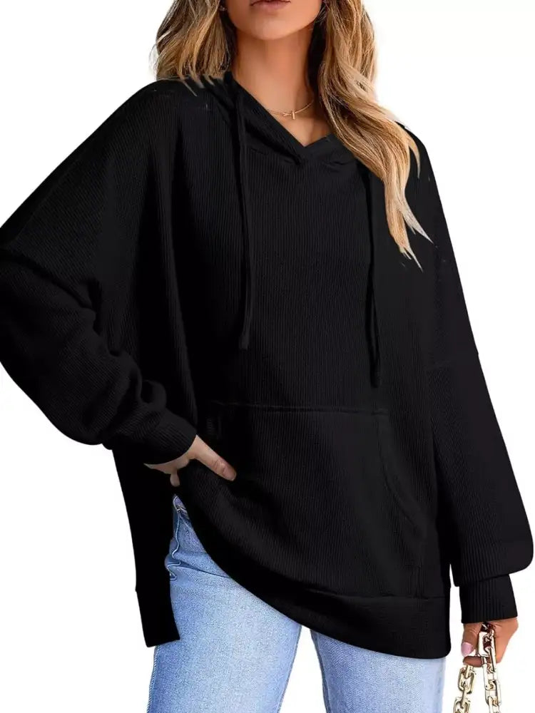 High-Low Hoodie with Kangaroo Pocket