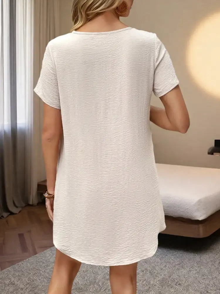 High-Low Round Neck Top and Shorts Set