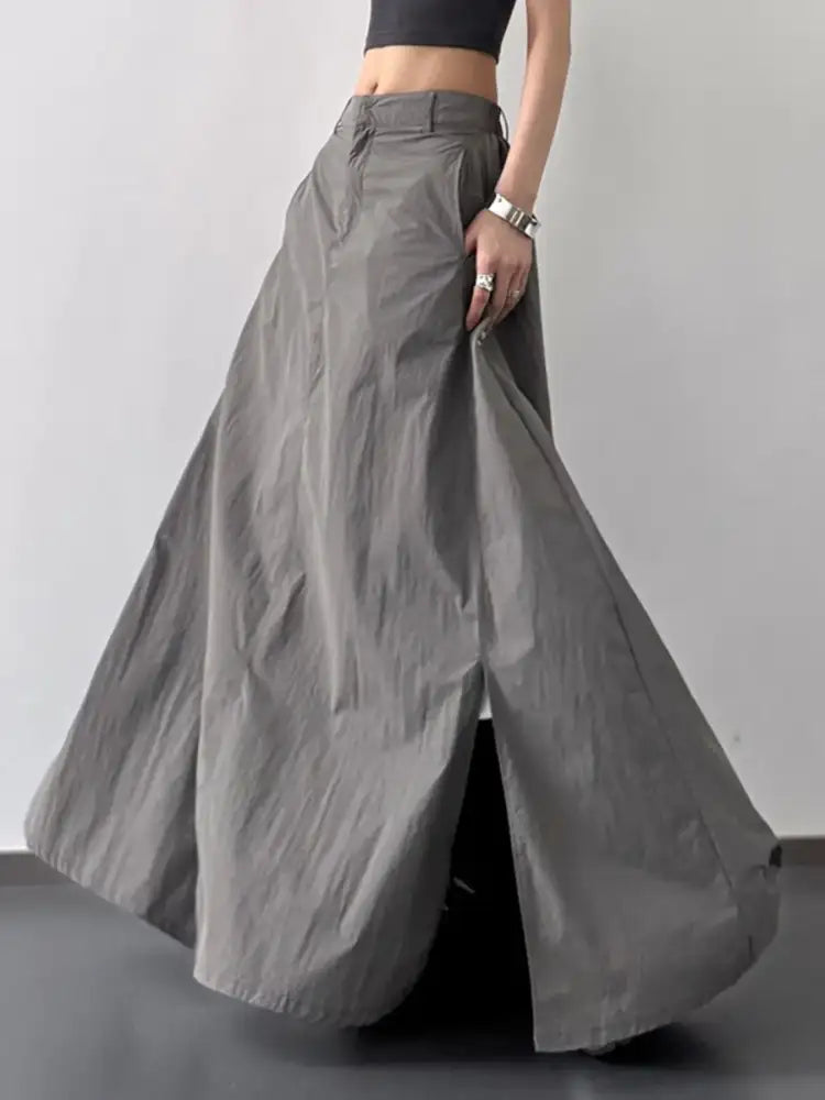 High Waist Slit Maxi Skirt