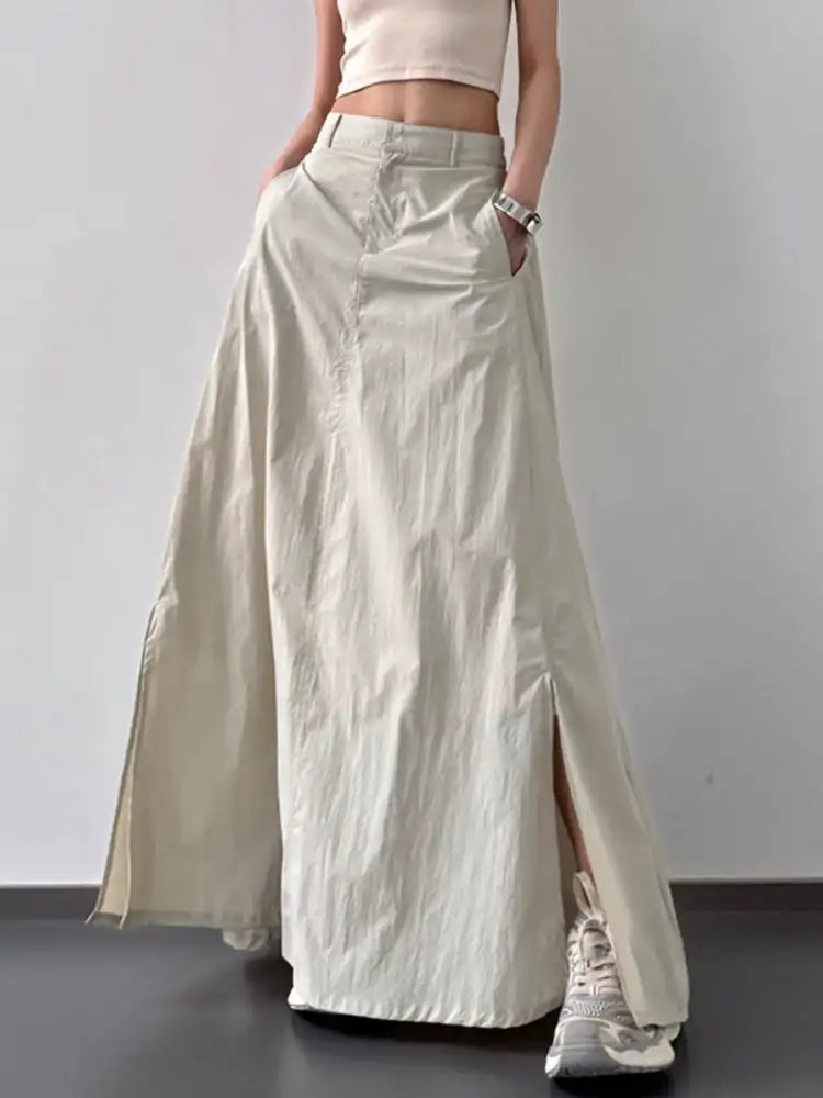 High Waist Slit Maxi Skirt