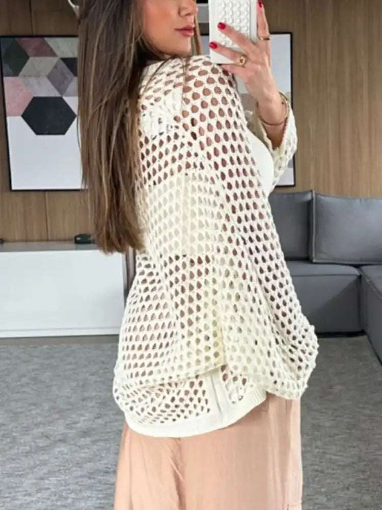 Hollow Out Open Front Cover-Up