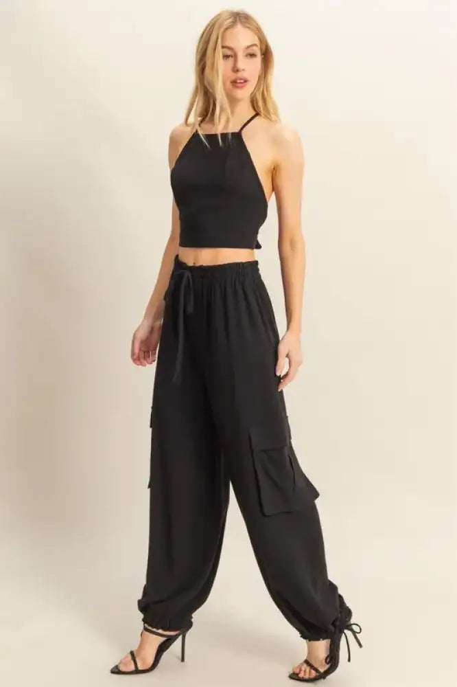 HYFVE Crop Top and Cargo Pants Set