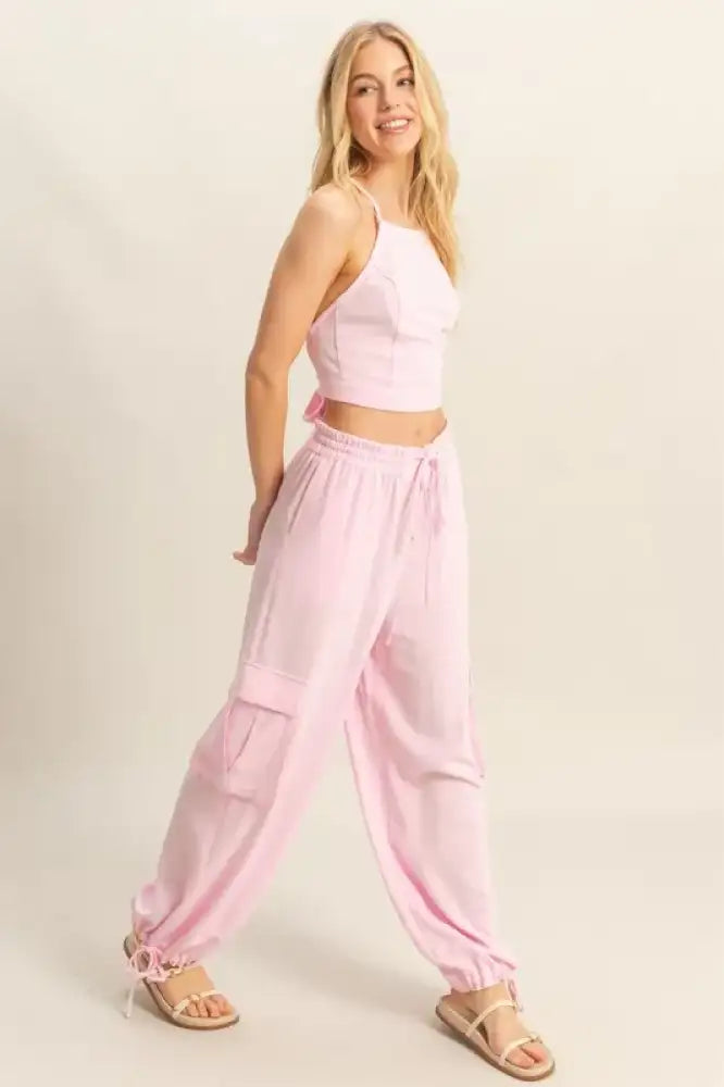HYFVE Crop Top and Cargo Pants Set