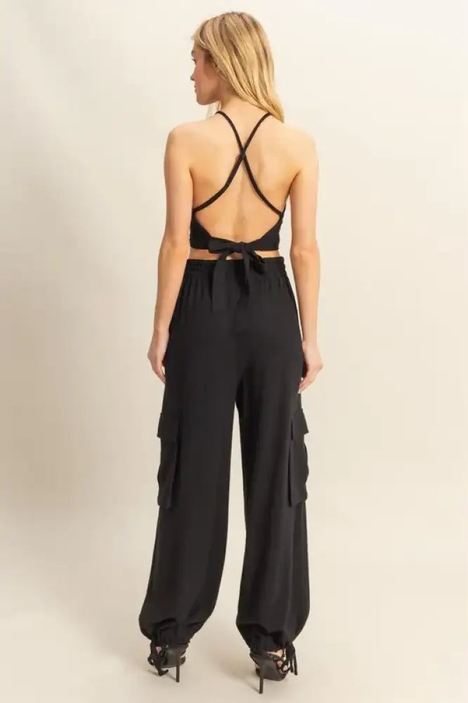 HYFVE Crop Top and Cargo Pants Set