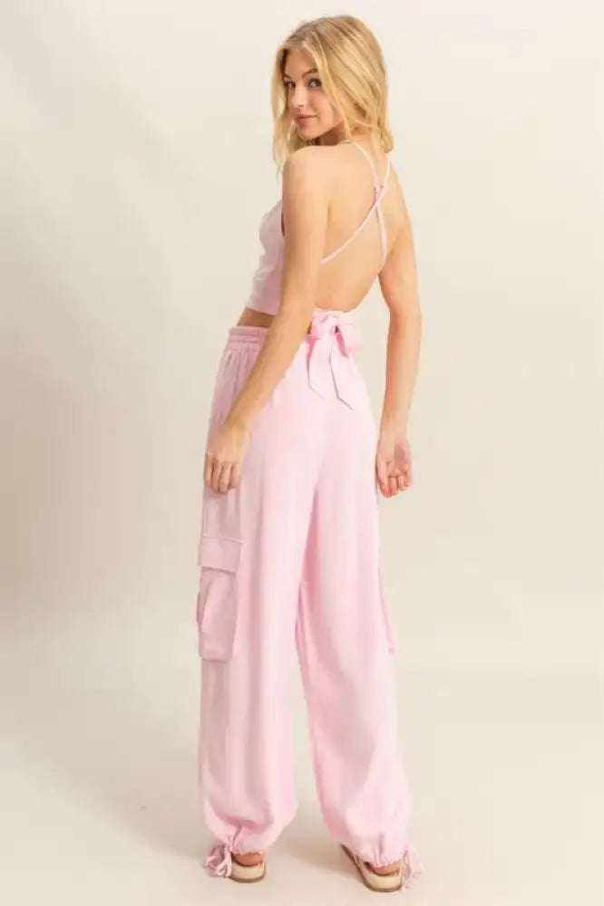 HYFVE Crop Top and Cargo Pants Set