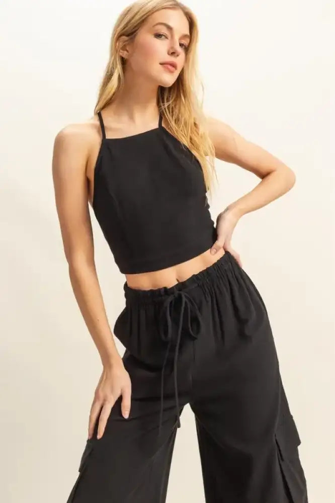 HYFVE Crop Top and Cargo Pants Set