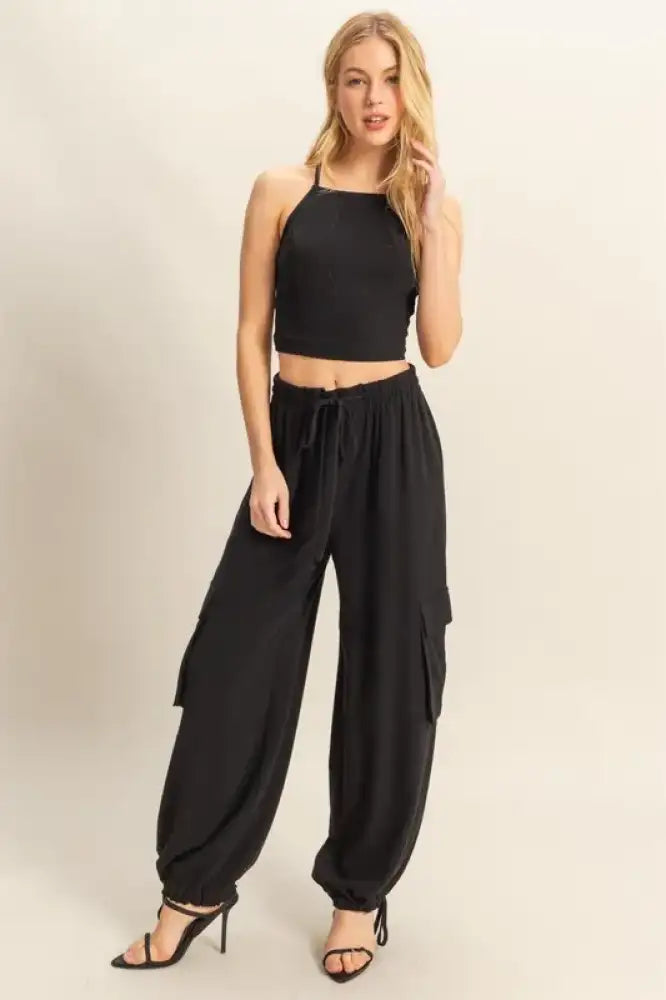 HYFVE Crop Top and Cargo Pants Set