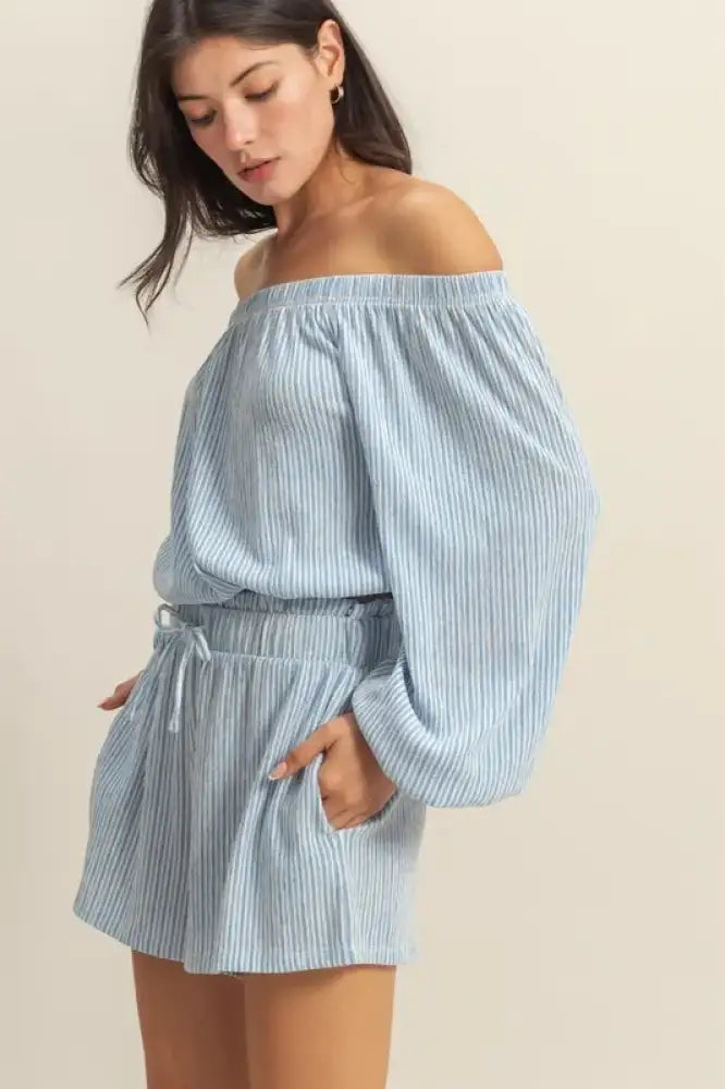 HYFVE Off Shoulder Top and Shorts Set