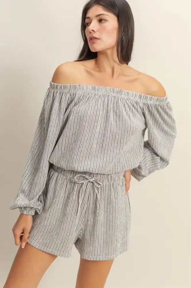 HYFVE Off Shoulder Top and Shorts Set