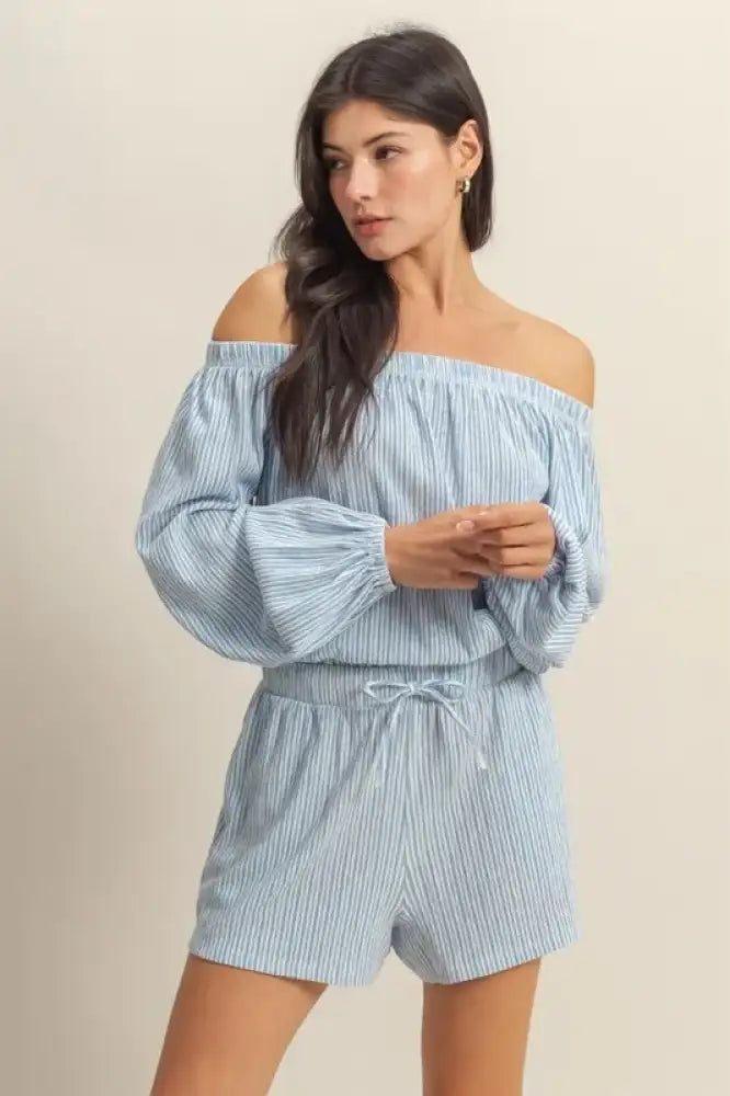 HYFVE Off Shoulder Top and Shorts Set