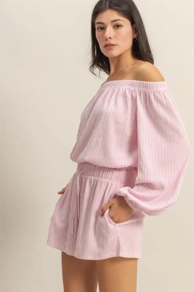 HYFVE Off Shoulder Top and Shorts Set