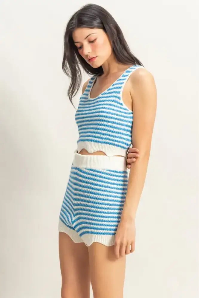 HYFVE Striped Cropped Tank and Shorts Set