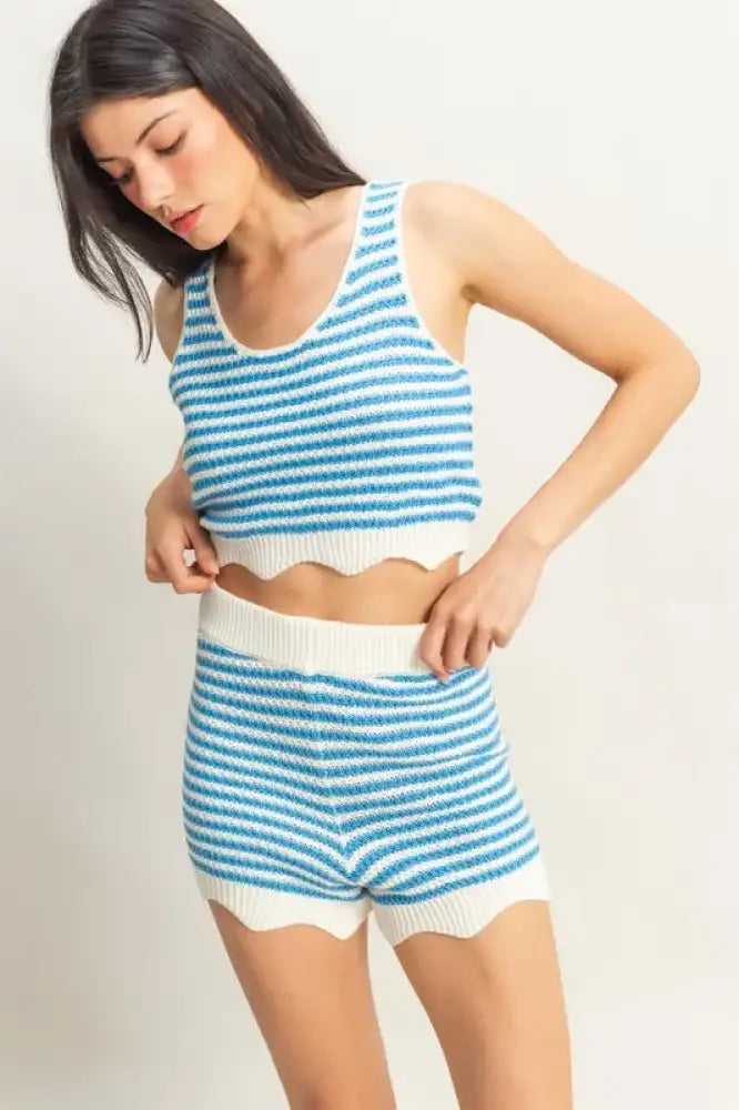 HYFVE Striped Cropped Tank and Shorts Set